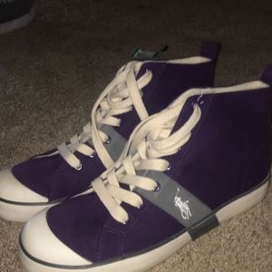 Purple polo style converse shoes
